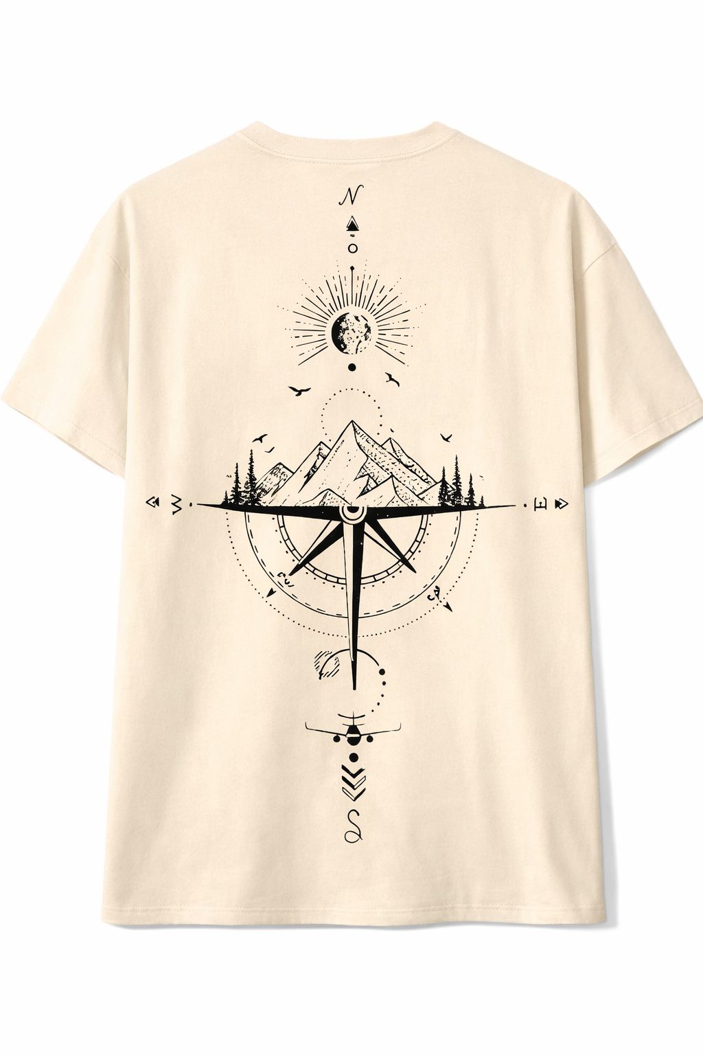 Mountain Compass Back Print T-Shirt
